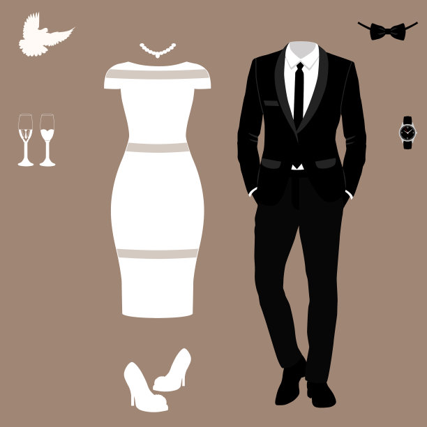 婚礼卡片和新娘的衣服图片下载