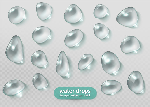 水滴逼真透明集eps图片下载