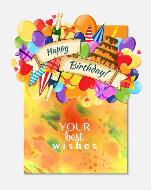 彩色涂鸦手绘假日海报模板图片下载