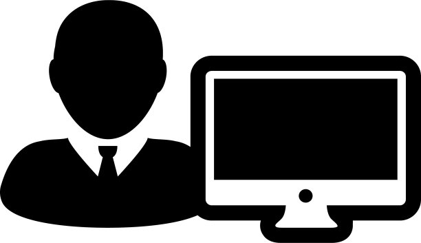 办公室图标男性用户用电脑图片下载