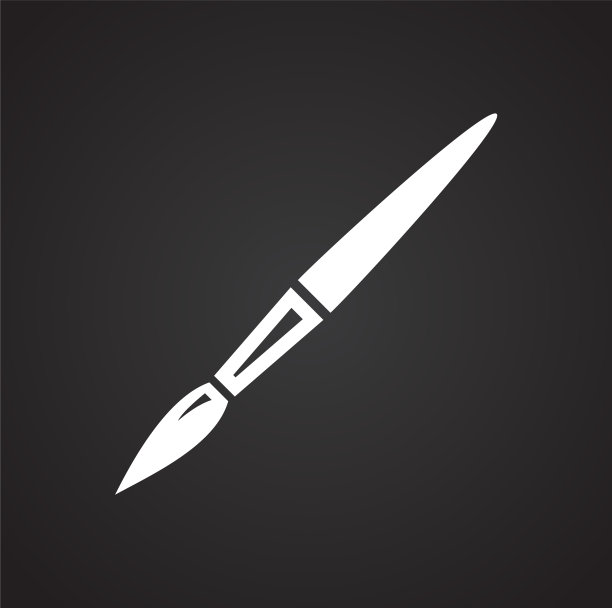 画笔图标设置为黑色背景图形图片下载