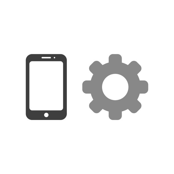 图标概念的智能手机与齿轮图片下载