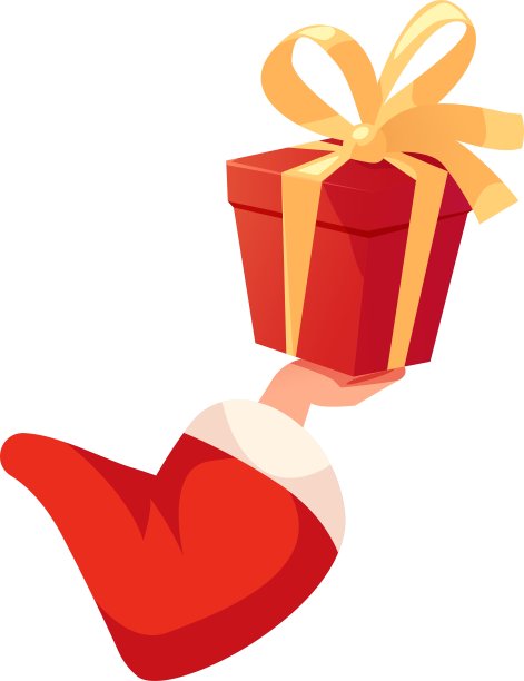 圣诞老人手捧礼盒图片下载