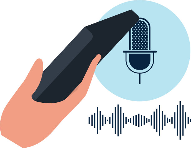 手持智能手机和语音助手图片下载