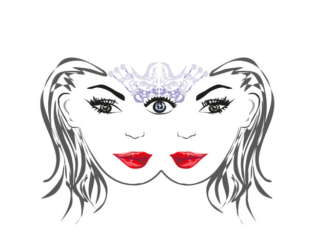 她有第三只眼睛，通灵，超自然的感觉图片下载