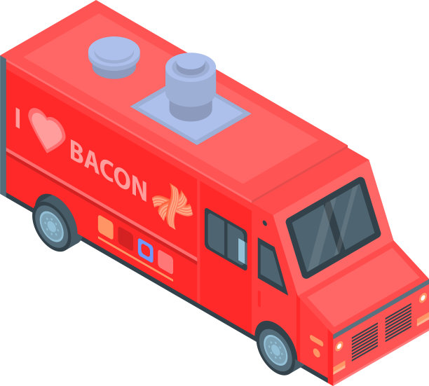 培根餐车图标等距风格图片下载