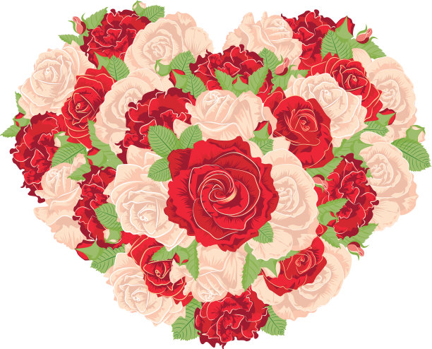 玫瑰做的心图片下载