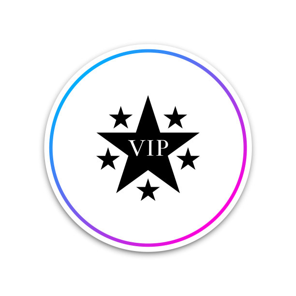 带有圆形星星图标的VIP星星图片下载