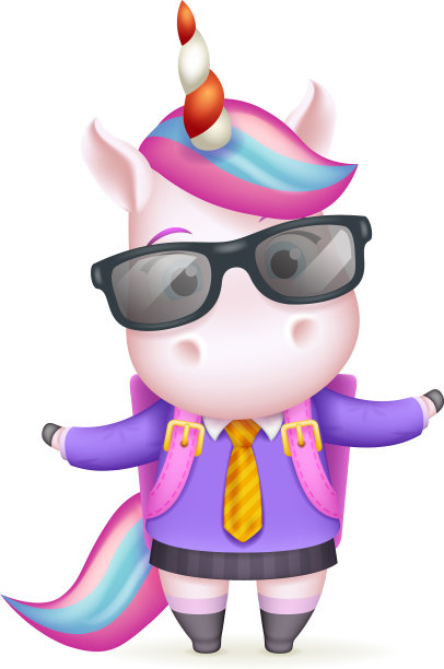 女生教育太阳镜可爱的女生独角兽图片下载