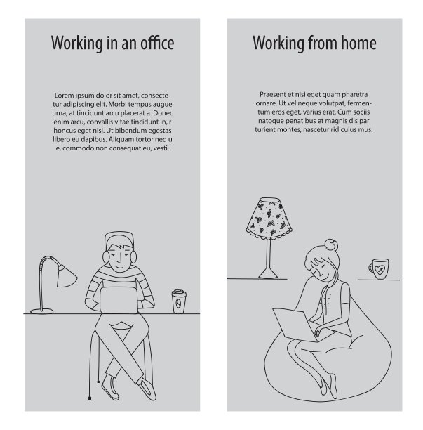 在办公室和家里工作图片下载