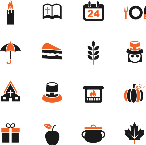 感恩节图标集图片下载