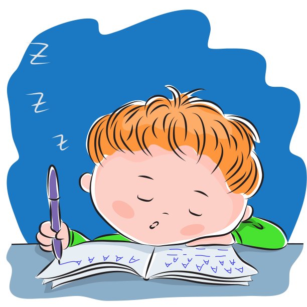 小男孩做作业时睡着了图片下载