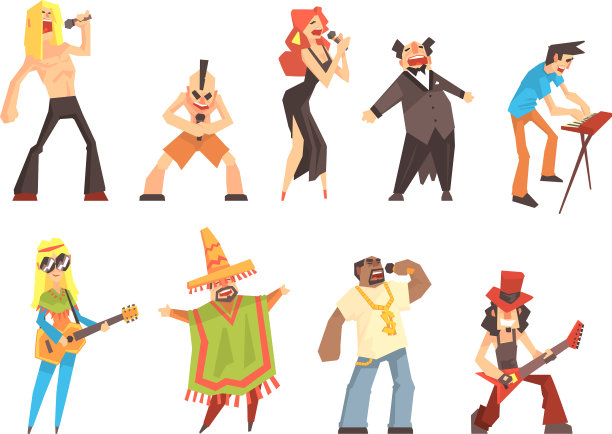 不同音乐风格的音乐家和歌手图片下载