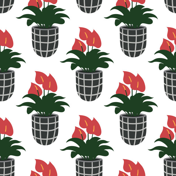 无缝图案与彩色手绘花图片下载