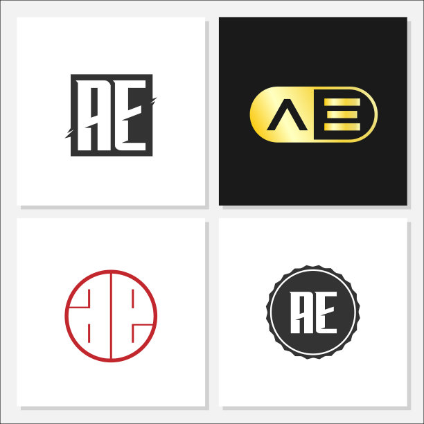 首字母AE logo模板设计图片下载