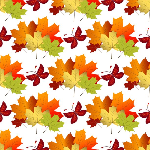 白色秋季无缝图案图片下载