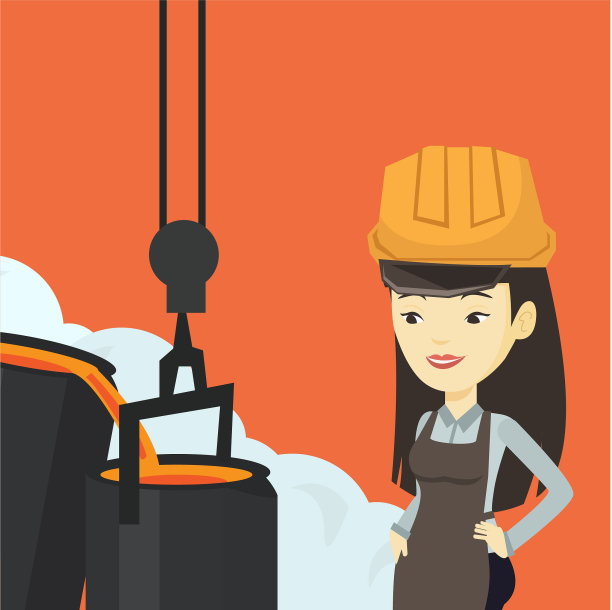 戴安全帽的钢铁工人在铸造厂工作图片下载