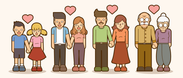 家庭爱人们手牵手图片下载