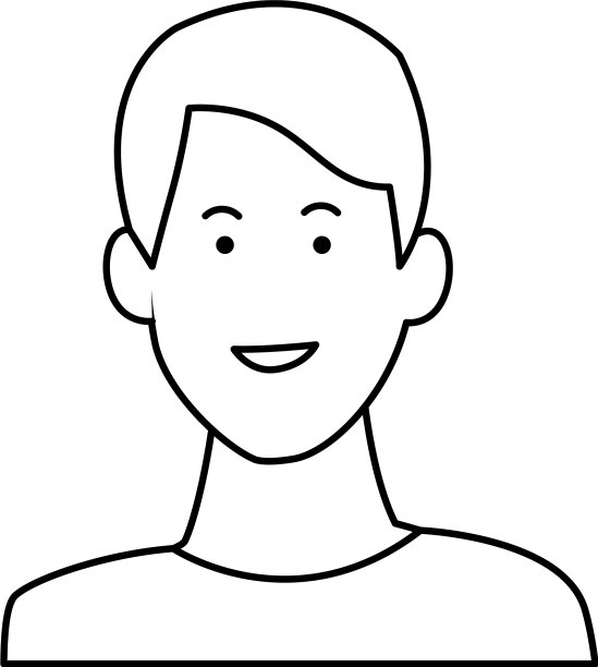 一名年轻人在黑白照片中微笑图片下载