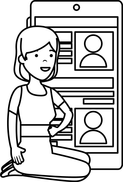 年轻女子拿着智能手机图片下载