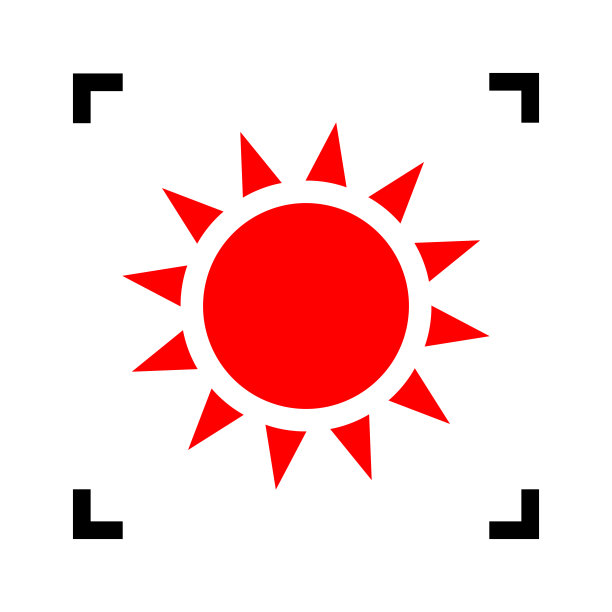 太阳标志里面有红色的图标图片下载