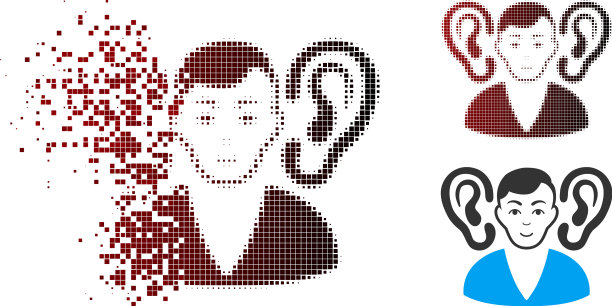 破碎的像素半色调侦听器图标图片下载