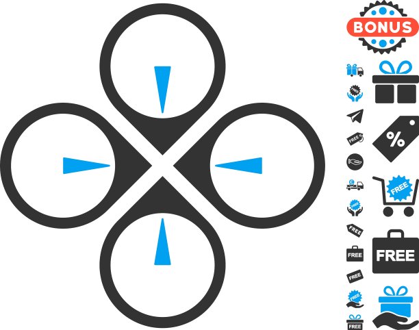 飞行无人机图标与免费奖励图片下载