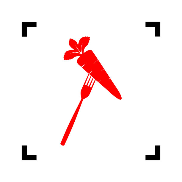 素食标志红色图片下载