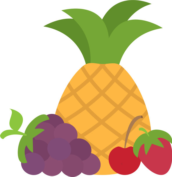 菠萝葡萄和樱桃草莓图片下载