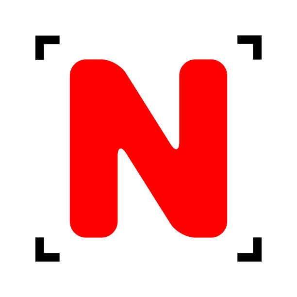 字母N标志设计模板红色元素图片下载