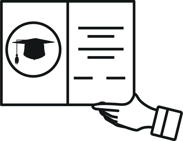 手拿毕业证书孤立图标图片下载