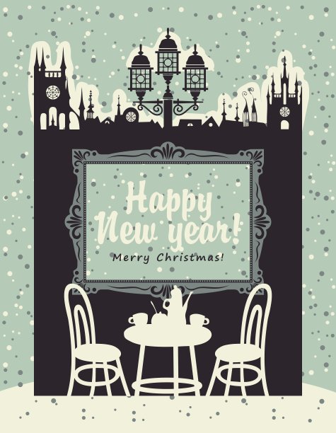 里面是咖啡馆的圣诞卡图片下载
