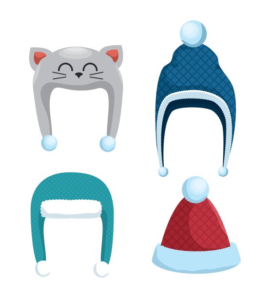寒假帽子孤立的图标图片下载