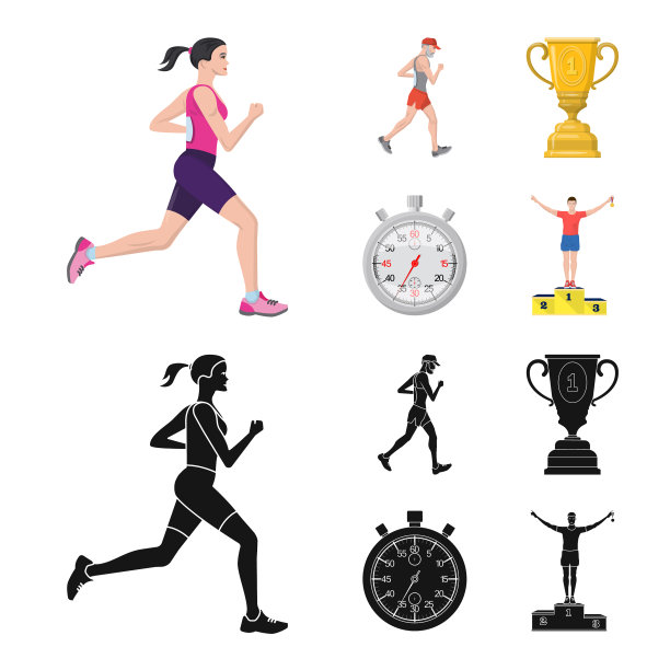 设计的运动和胜利者的图标集图片下载