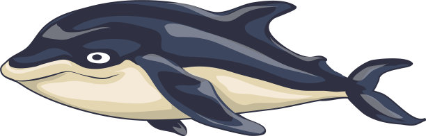 海洋海豚图标卡通风格图片下载