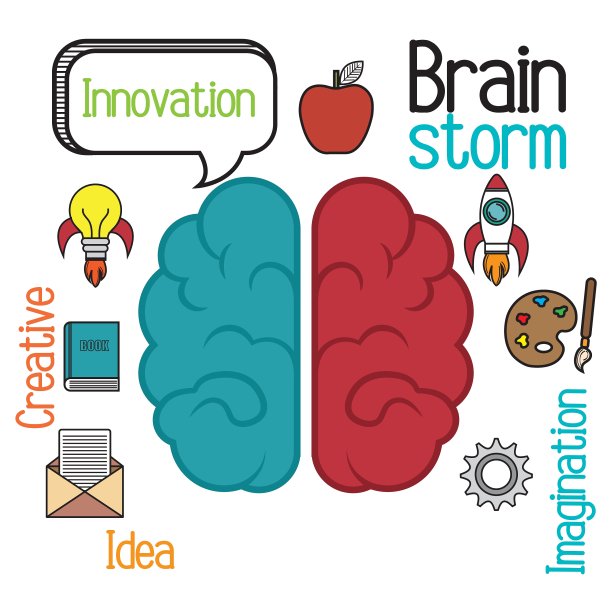 卡通脑创意设计孤立图片下载