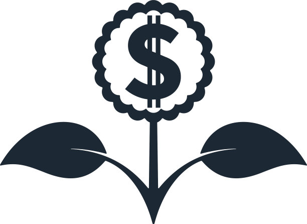 黑色花与美元符号图片下载