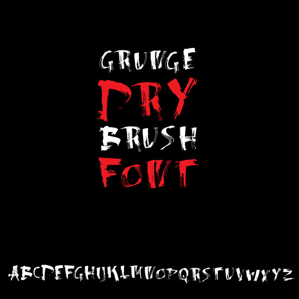 肮脏的现代干刷字母手绘图片下载