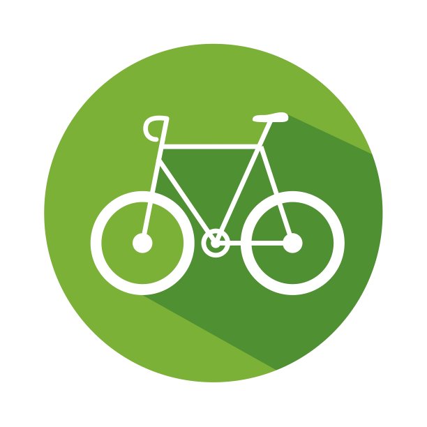 自行车生态汽车孤立的标志图片下载