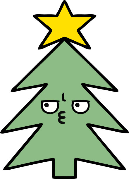 可爱的卡通圣诞树图片下载