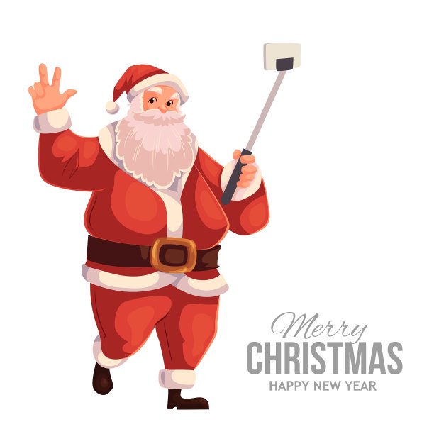 贺卡与卡通圣诞老人制作图片下载