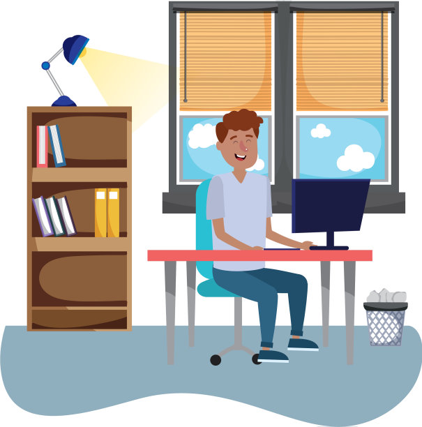 在线教育人卡通图片下载