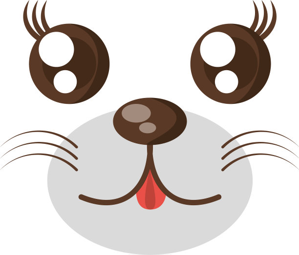 可爱的脸动物表情图标图片下载