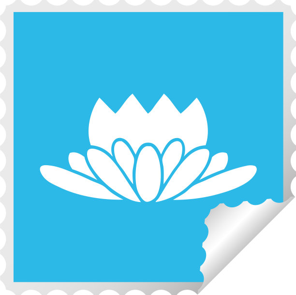 方形脱皮贴纸卡通花图片下载