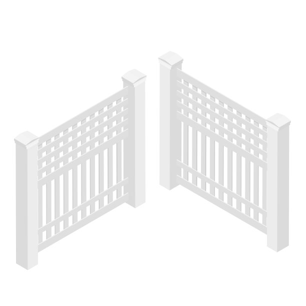 木制的乡村花园围墙上孤立白色图片下载