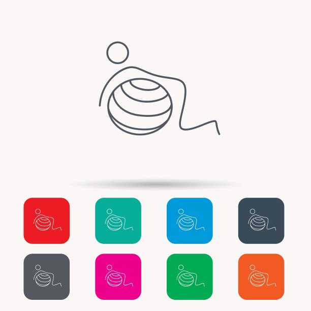 体操球图标普拉提健身标志图片下载