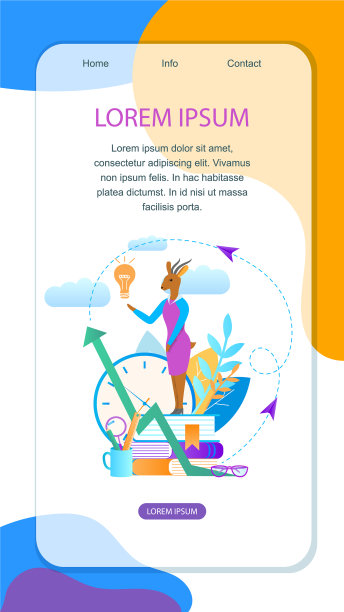 人性化的羚羊女穿着衣服站在书上图片下载