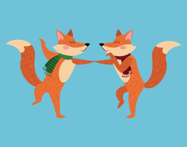 福克斯卡通圣诞季设计图片下载