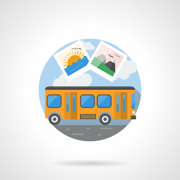 旅游巴士颜色详细图标图片下载