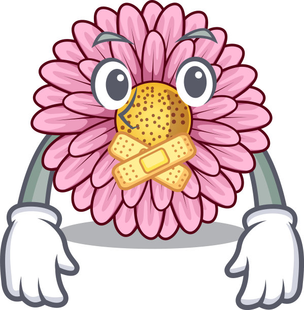 无声的非洲菊在卡通形状图片下载